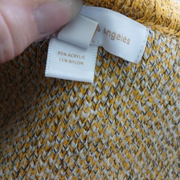 MONTEAU Los Angeles Women's S Yellow Gray Plaid Sleeveless Long Sweater Vest - Picture 16 of 16